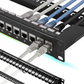 Patch Panel 24 Port Cat7 with Inline Keystone 10G Support, Coupler Patch Panel STP Shielded 19-Inch with Removable