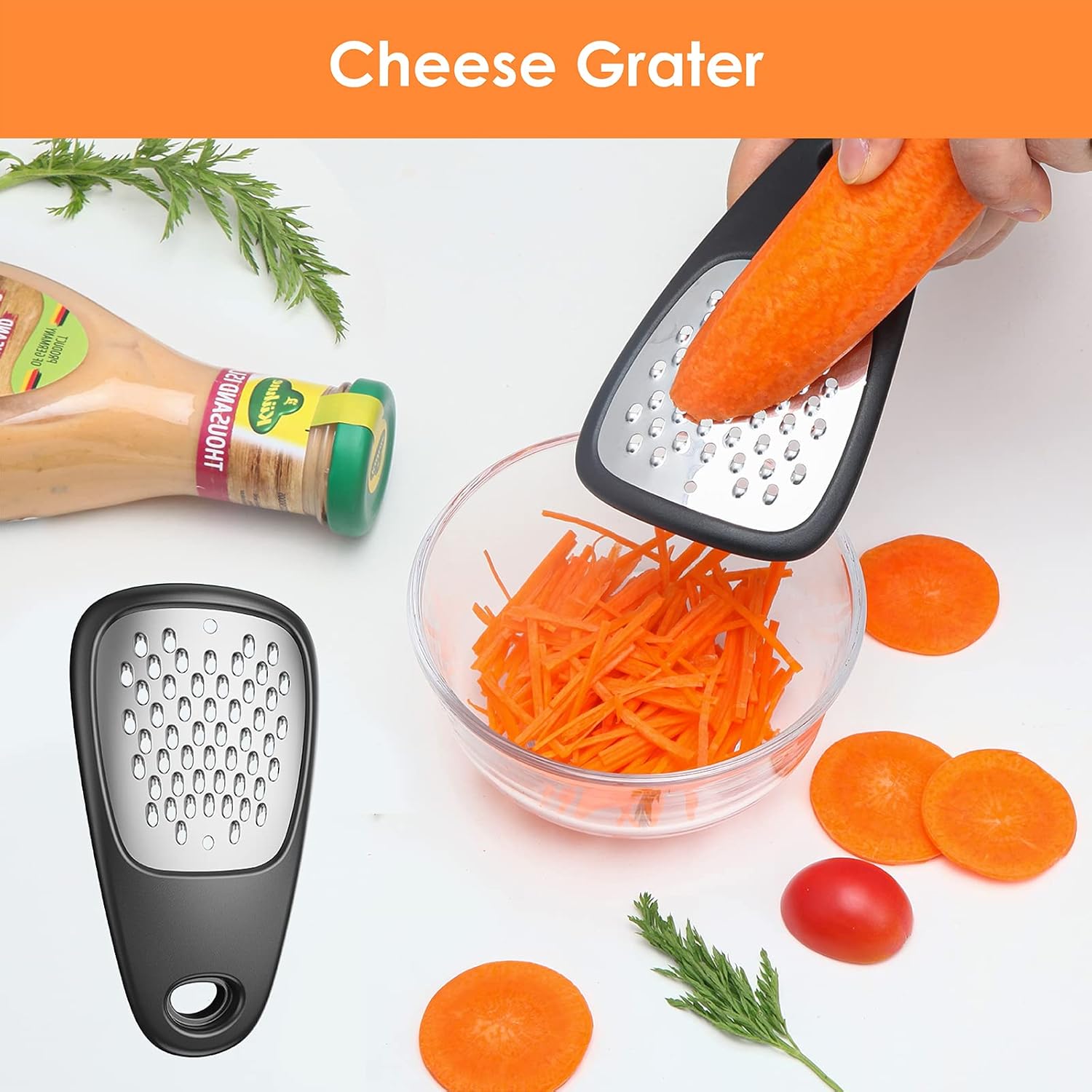 Kitchen Unique Gadgets Set 6 Pieces, Space Saving, Cheese Grater, Bottle Opener, Fruit Vegetable Peeler, Pizza