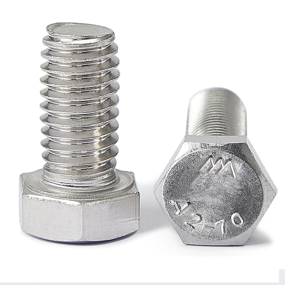 M10-1.5 x 20mm 10Pcs Hex Bolts, Hexagon Head Screws, 304 Stainless Steel(A2-70), Metric Fully Thread, Bright Finish