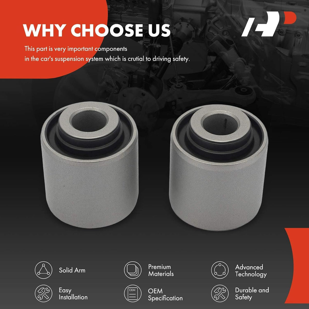A-Premium 2-Pack Rear Control Arm Bushing Kits, Compatible with Subaru