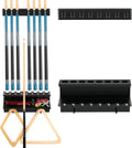 Wall Mount Pool Stick Holder - Billiards Pool Cue Rack, 8-Cue Black | Hardwood Pool Cue Set Holder for Sticks