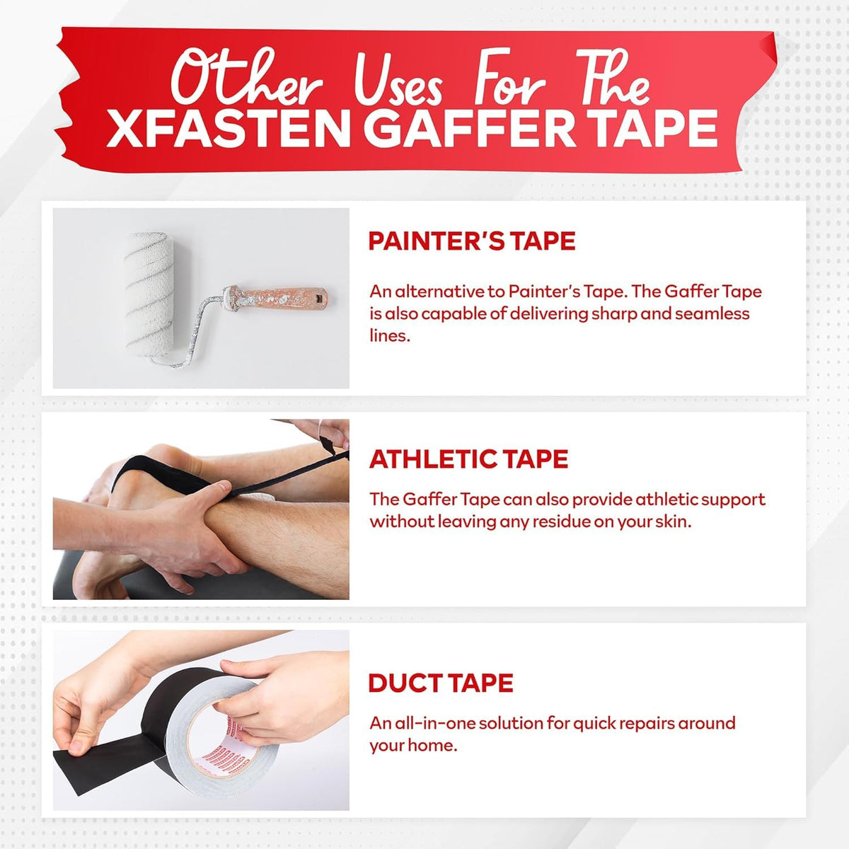 Black Gaffers Tape 2 Inch x 30 Yards Bulk - 8-Pack (720ft), Residue-Free Matte Black Gaffer Tape 2 Inch