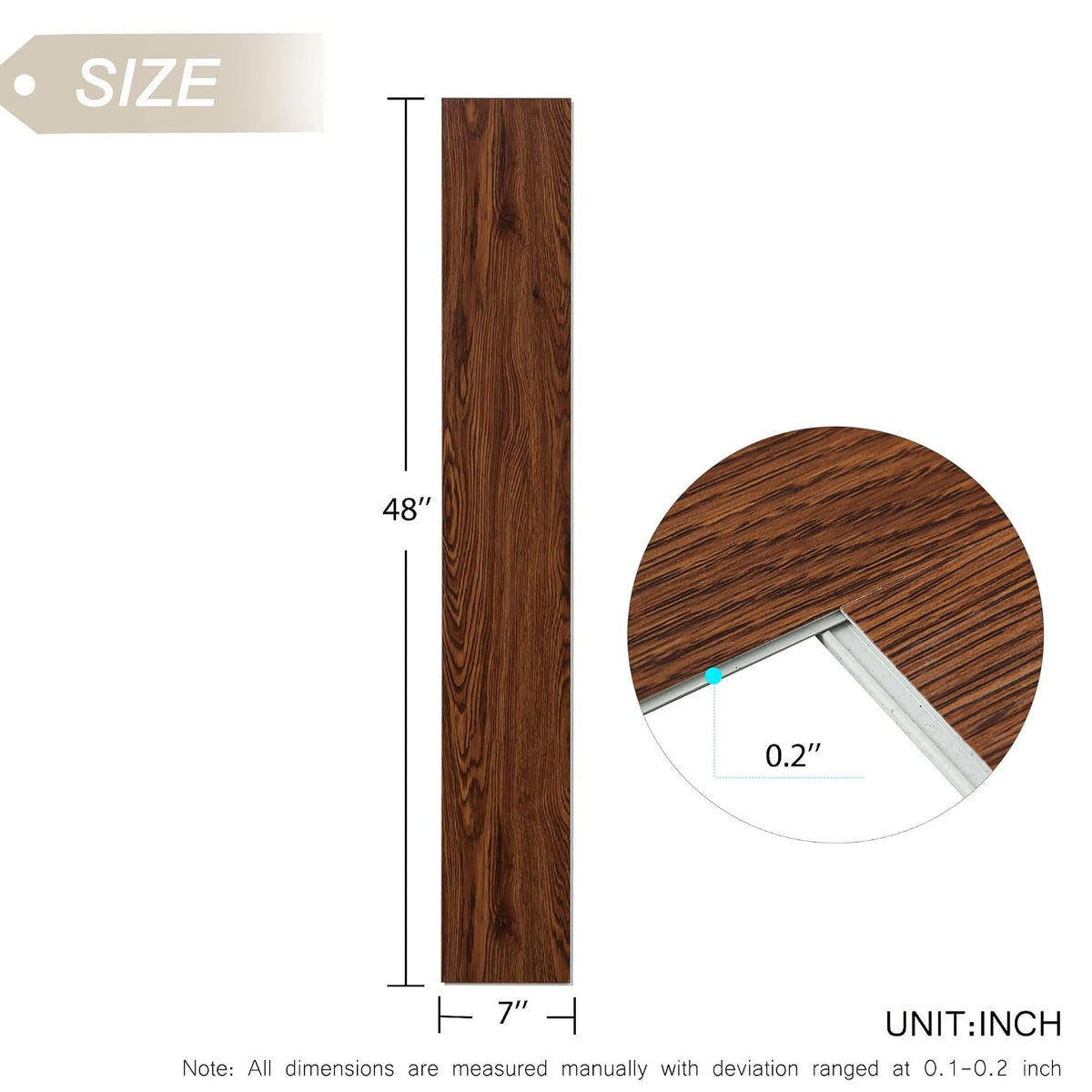SPC Vinyl Plank Flooring 9 Pieces Easy DIY Luxury Vinyl Flooring Tiles Wood Look Water Proof Surface Rigid Core Dark