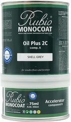Rubio Monocoat Oil Plus 2C, 175 ft², Wood Stain, Shell Gray, 350 mL