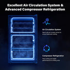33 Bottle Wine Fridge, Dual Zone Wine and Beverage Refrigerator with Independent Temp Control & LED Control Panel