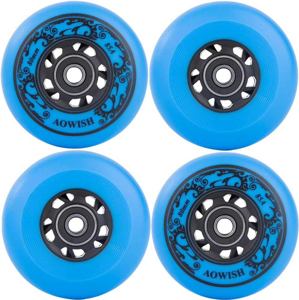 Inline Skate Wheels, Outdoor Asphalt Formula, 8-Pack