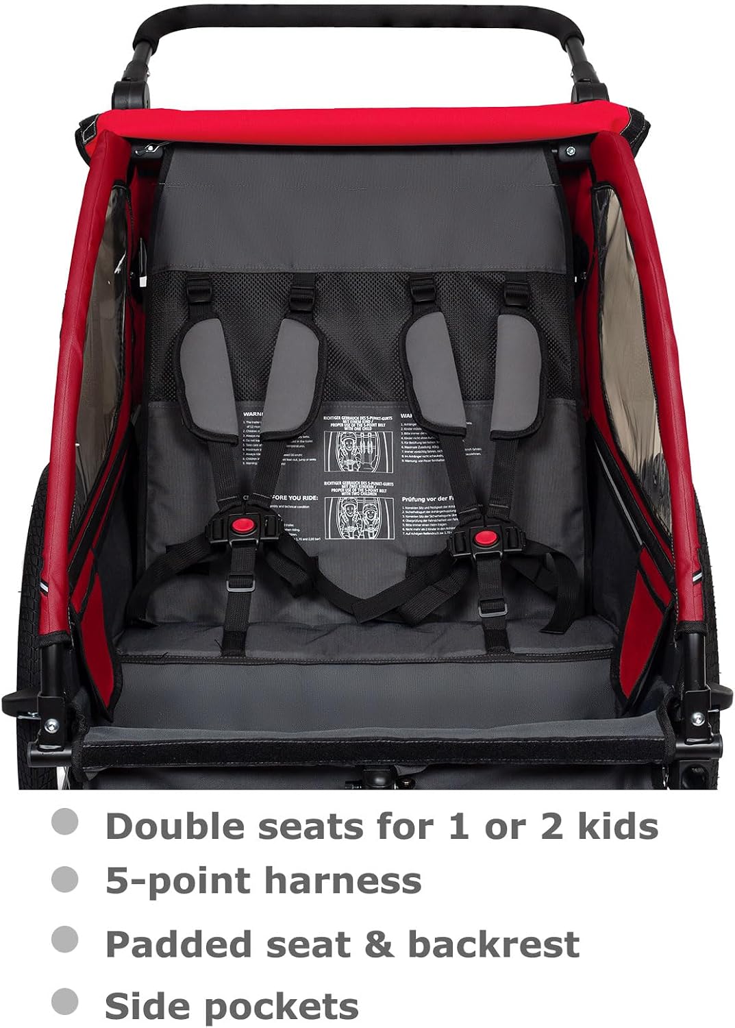 TIGGO VS Suspension Bike Trailer & Stroller 2 in 1 Double Seat for Toddlers, Kids, Child Bicycle Carrier Jogger