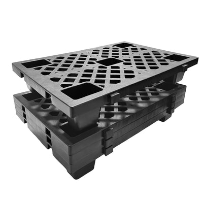 4 Pack Plastic Pallets Heavy-Duty HDPE Nestable Vent Raised Floor