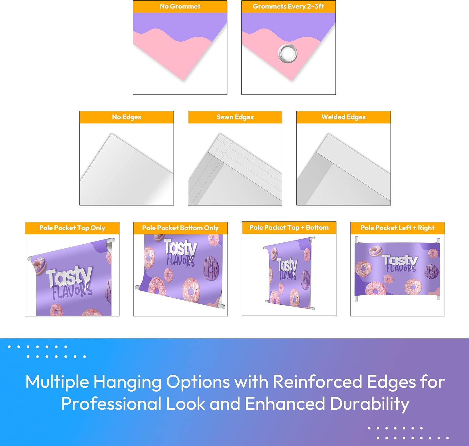 Custom Vinyl Banner Personalized HD Printing for Indoor/Outdoor - Perfect for Business Events, Graduation, Birthdays
