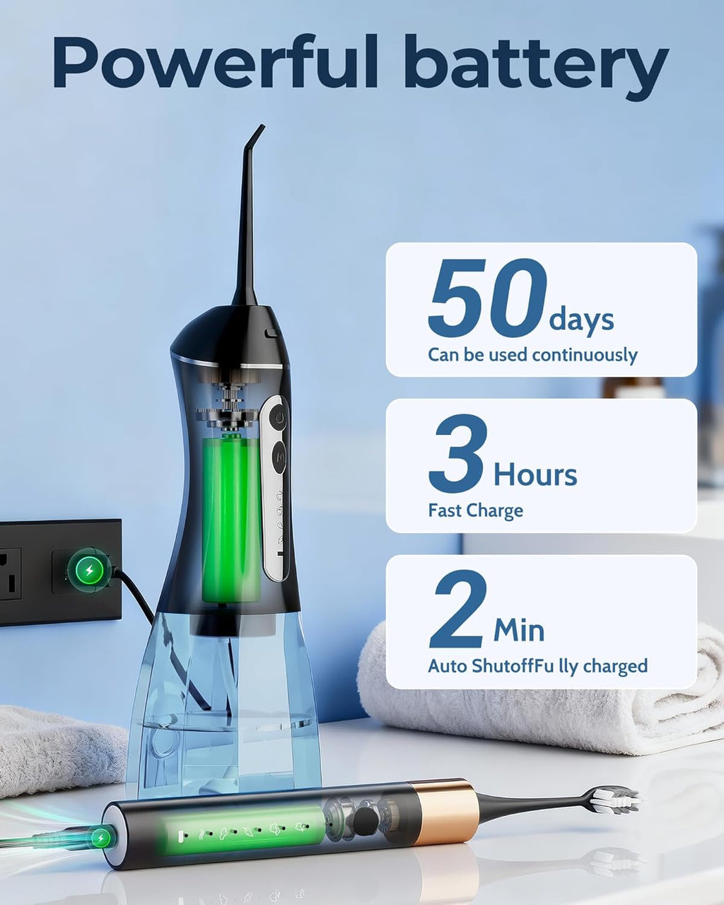 Electric Toothbrush with Water Flosser for Teeth, Sonic Electric Toothbrush and Electric Floss for Adults and Kids