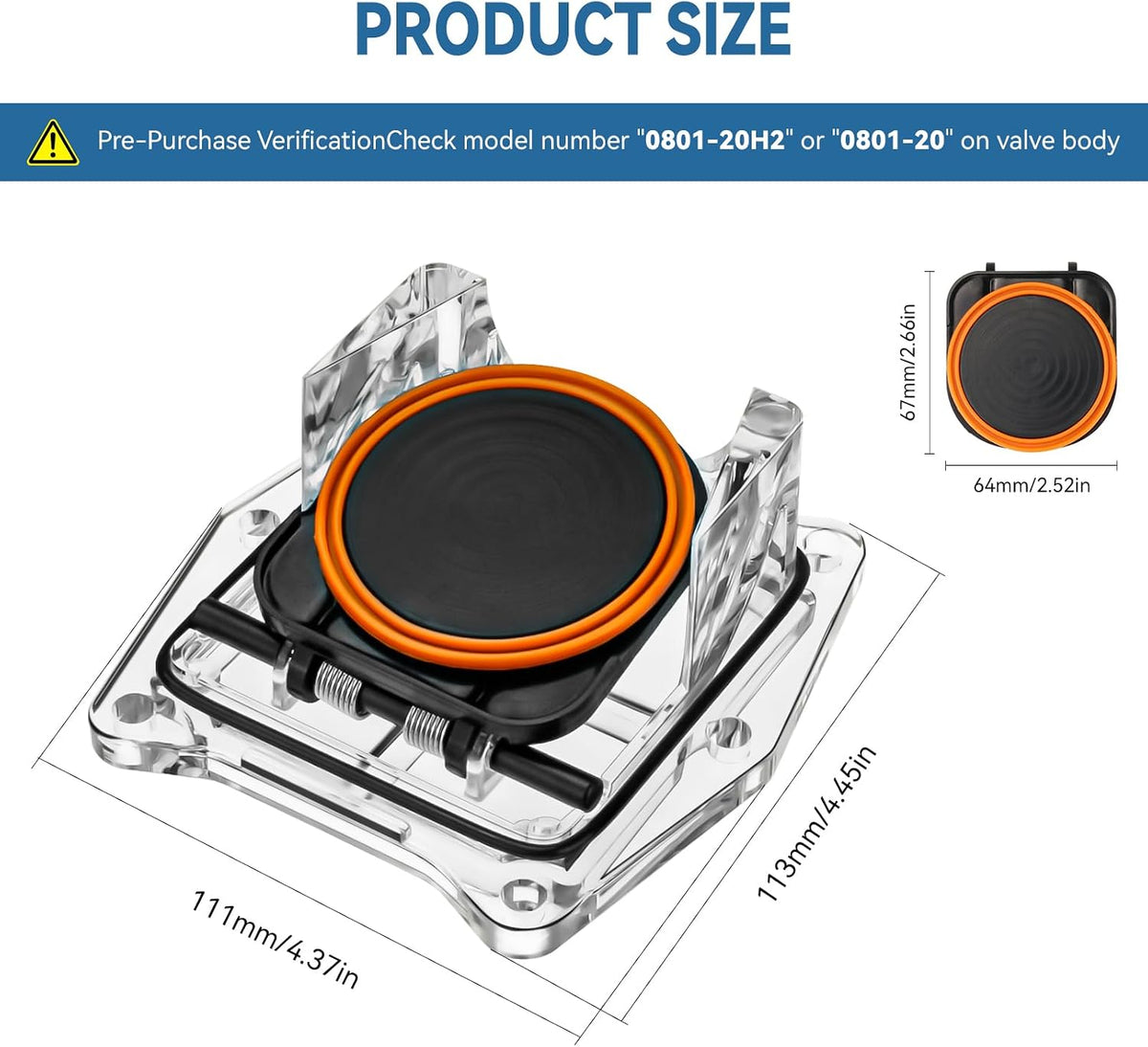 0801‑20H‑RK CR2 Series Pool Check Valve Replacement Kit Fit Magic Plastics