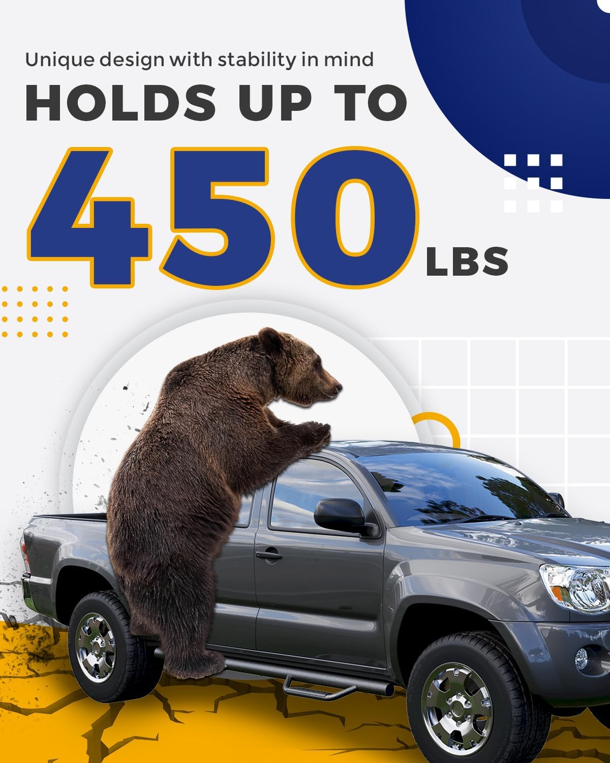 ECOTRIC Running Boards Compatible with 2005-2023 Toyota Tacoma Double Cab with 4 Full Size Nerf Bars Door Dropped Side Steps Hoop (Matte Black)