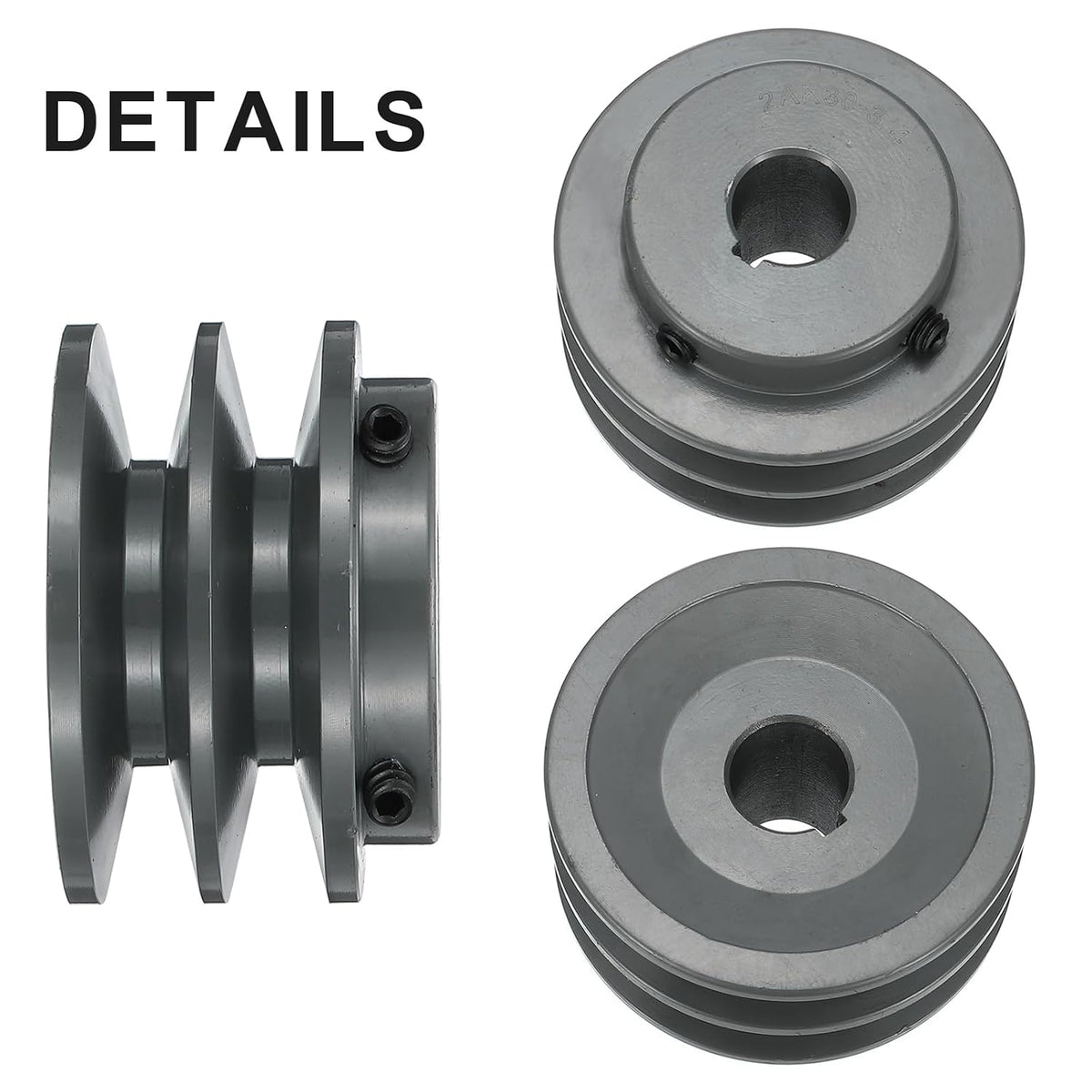 uxcell 2AK30-3/4 V-Belt Sheave 3/4" Bore, 3.05" OD Double Groove Web Sheave