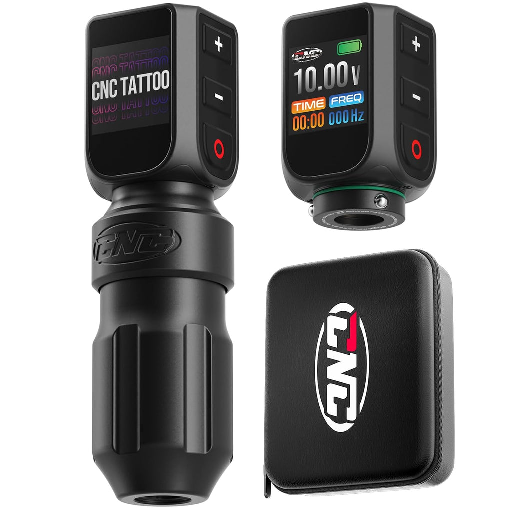 Wireless Tattoo Machine, Rotary Pen with 3200mAh Dual Batteries Power Supply Tattoo Gun LED Display 4.0 Stroke