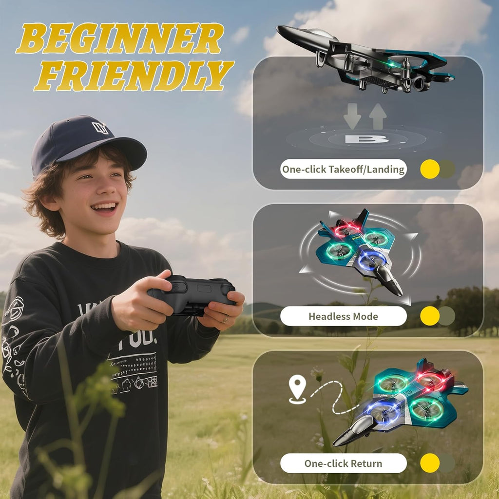 Foam RC Plane for Adults Kids, Remote Control Airplane Toys for Boys Kids Adults Beginners, RC Planes Fighter Jet