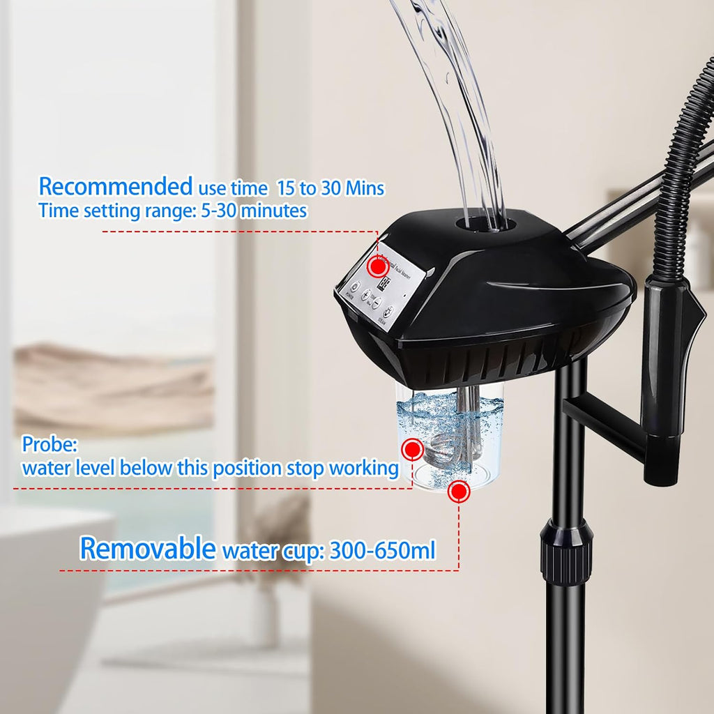 Professional Facial Steamer with 5X Magnifying Lamp, More Steam | Deep Cleansing and Hydration, Ozone Face Steamer on