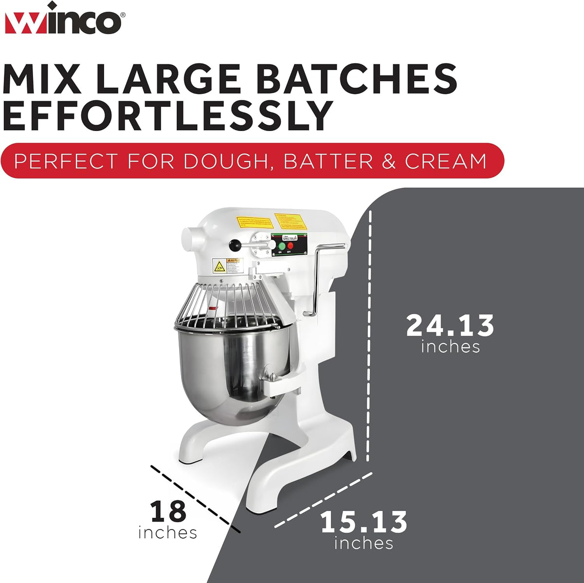 10 L White Commercial-Grade Planetary Mixer
