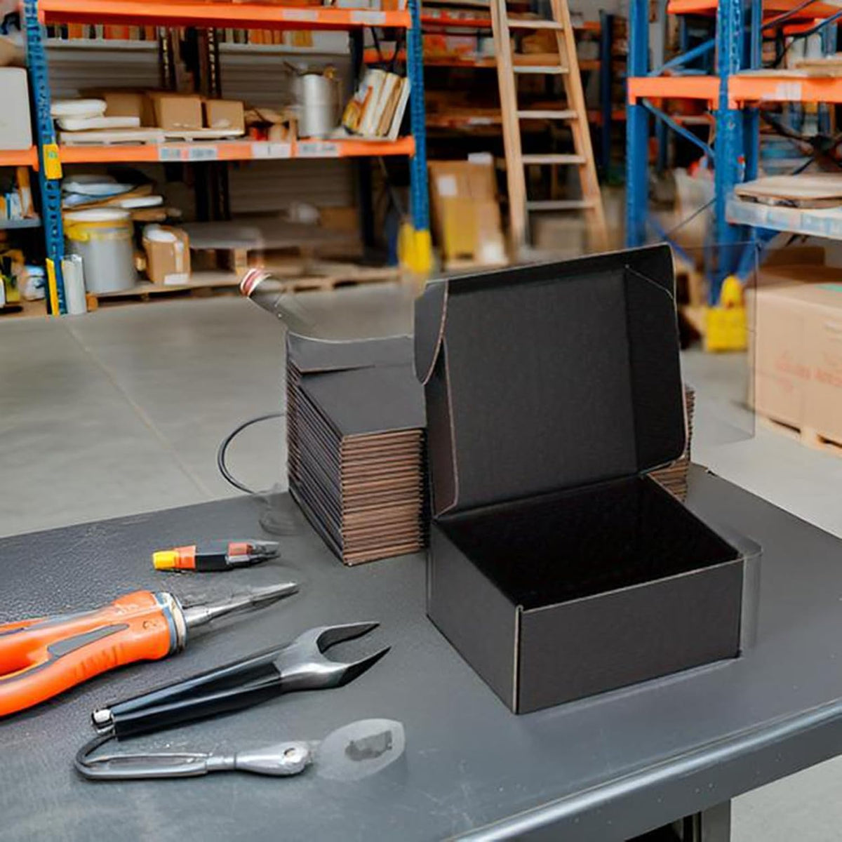 8x6x4 Black Shipping Boxes for Small Business, Packing, 25 Pack