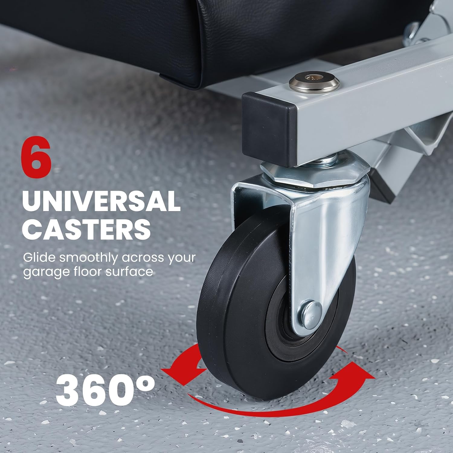 36" Folding Z Mechanic Creeper, 6 Swivel Wheels, 330 LBS Capacity