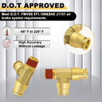Siptenk 3/8" OD Tube x 1/4" Side NPT Thread Tee Brass Air Line Fittings
