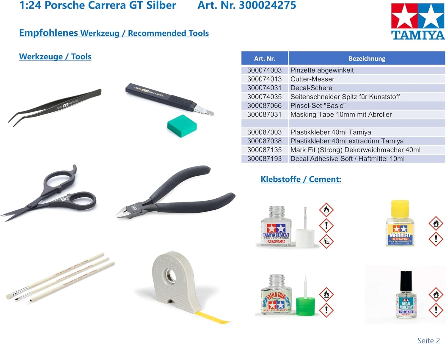 24275 1/24 Porsche Carrera GT Plastic Model Kit