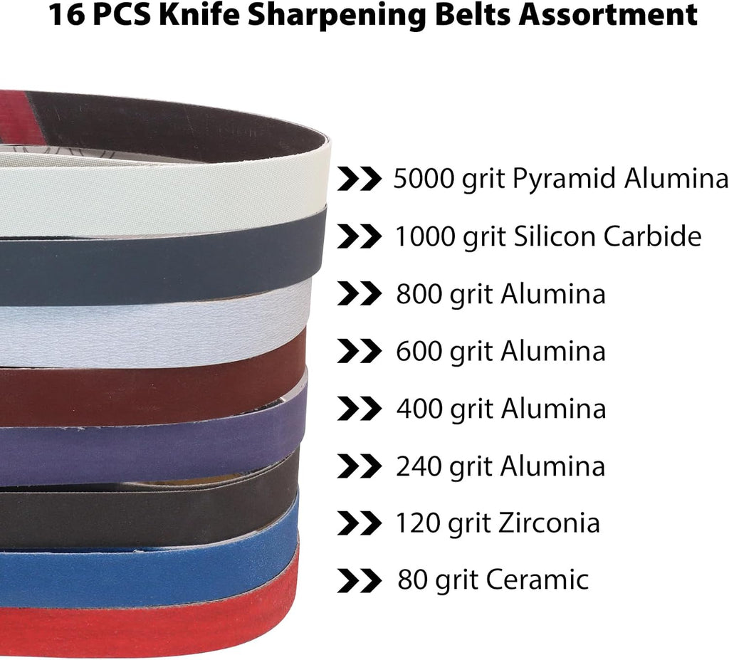 1x30 Knife Sharpening Sanding Belts, 16 Pack