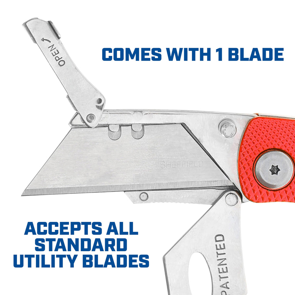 Folding Utility Knife, Accepts Standard Utility Knife Blades