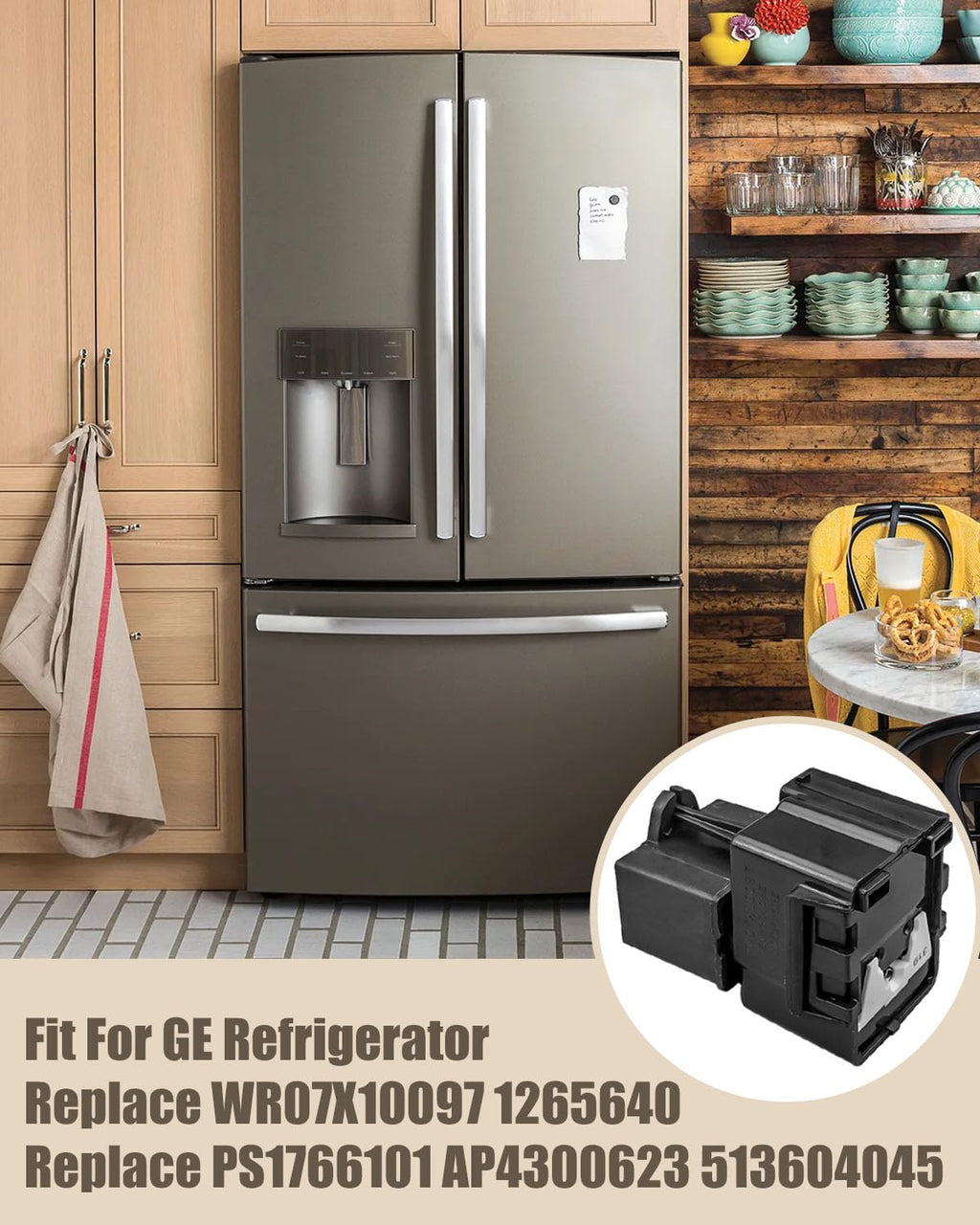 WR07X10097 Refrigerator Compressor Start Relay Compatible with GE Refrigerators with 12uF 250VAC Run Capacitor