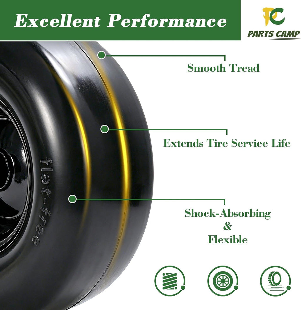 13x5.00-6 Tires Flat Free Tire and Wheel for Exmark Toro 2-Pack | 13x5x6 Lawn Mower Tires Replacement for Zero Turn
