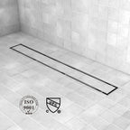 48"Linear Shower Drain Brushed Silver Drain with Tile Insert Grate
