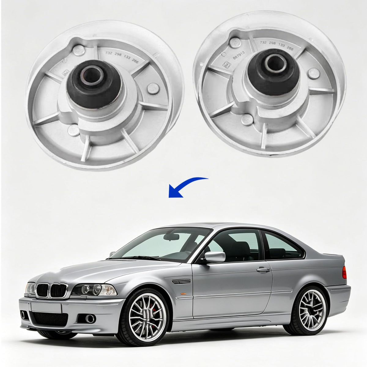 Front Strut Mount Kit 31332229165 Compatible with BMW M3 E46