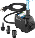 550GPH Submersible Water Pump(2000L/H 30W), Adjustable Ultra Quiet Fountain Pump with 4 Nozzles 7.2ft High Lift for