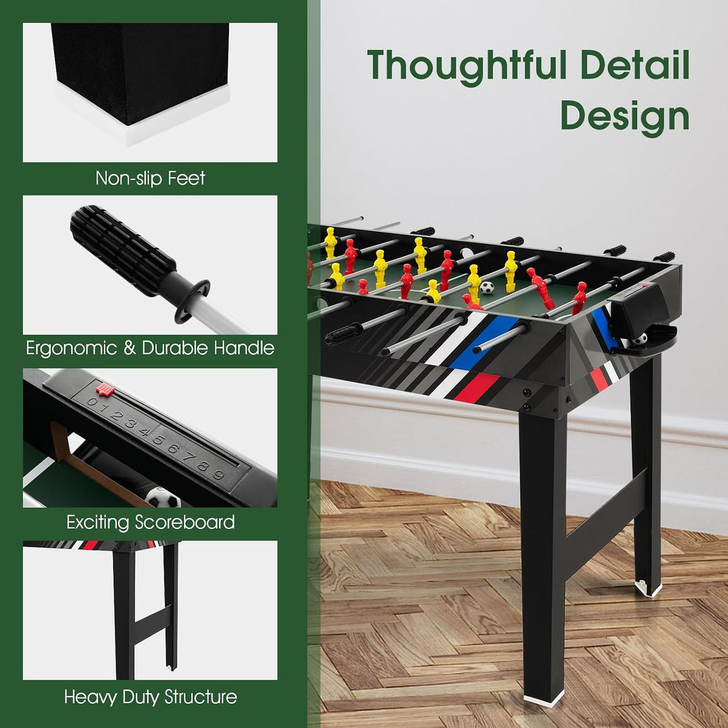 10-in-1 Multi Game Table, Combo Game Table Set w/Hockey, Foosball Pool Ping-Pong Chess Cards Checkers Bowling