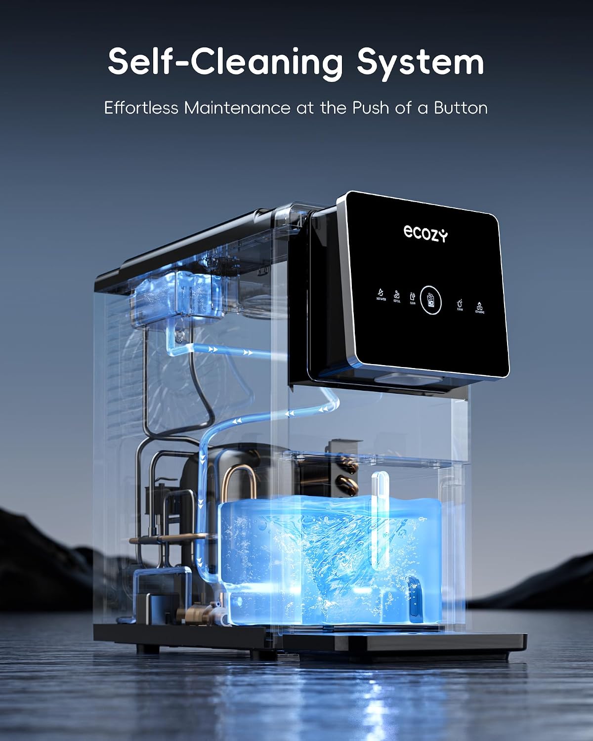 Nugget Ice Makers Countertop 40lbs Per Day, Touchless Ice Dispenser