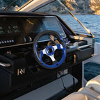 12.5" Blue Marine Boat Steering Wheel with 3/4" Axle Hub Adapter