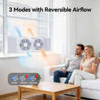 9'' Window Fan with Thermostat & LED Display, Reversible Airflow