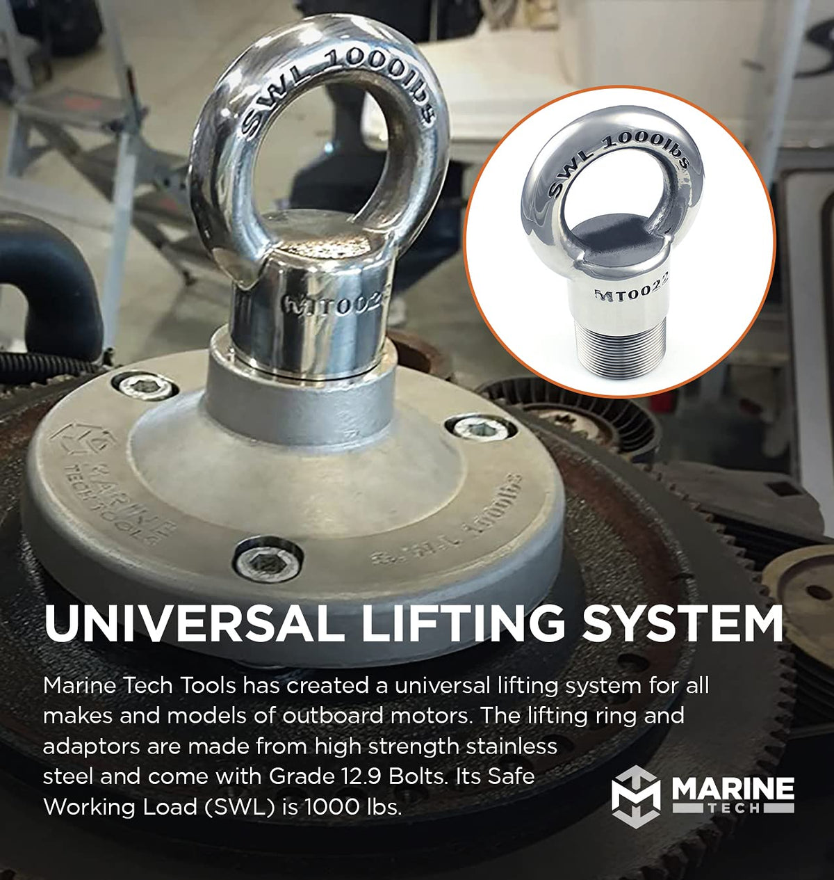 Marine Tech Tools Universal Outboard Lifting Ring AMT0022, Non-Verado
