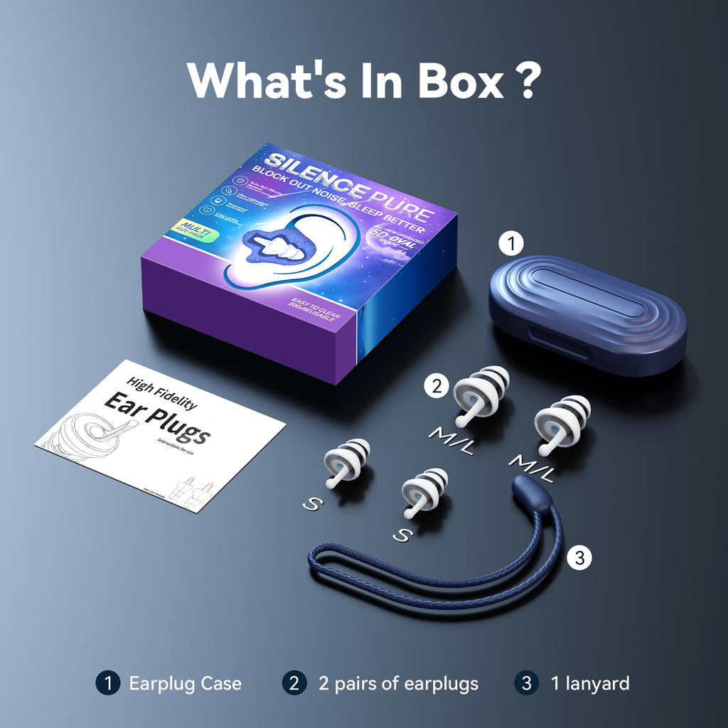 Ear Plugs for Sleeping,Reusable Noise Cancelling Ear Plugs