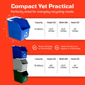 Three Stackable Recycling Bin System 18 Gallon Total | Small 6 Gallons Each