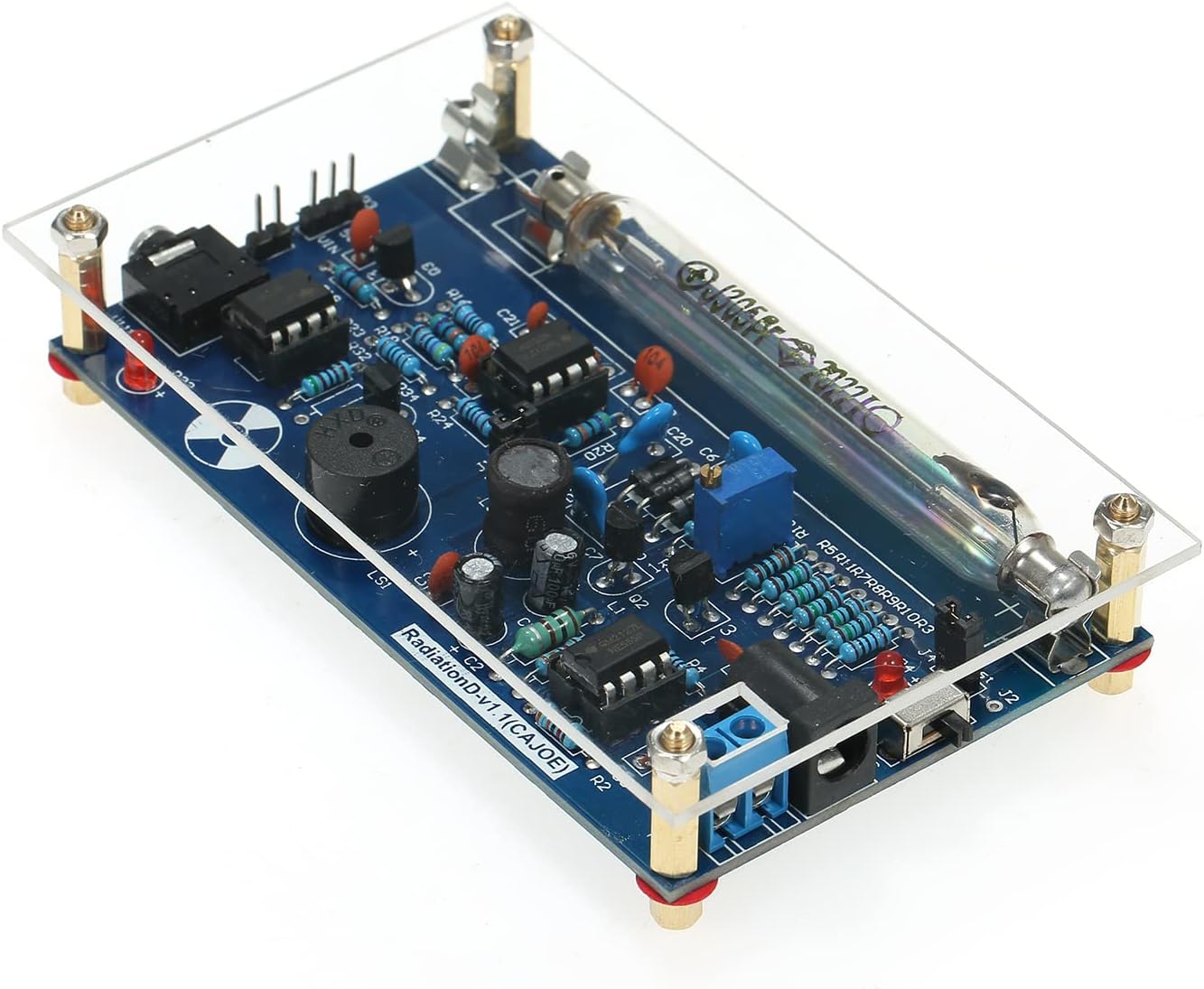 Assembled DIY Geiger Counter Kit, DIY Nuclear Radiation Detector Kit with Miller Tube, Portable Geiger Counter