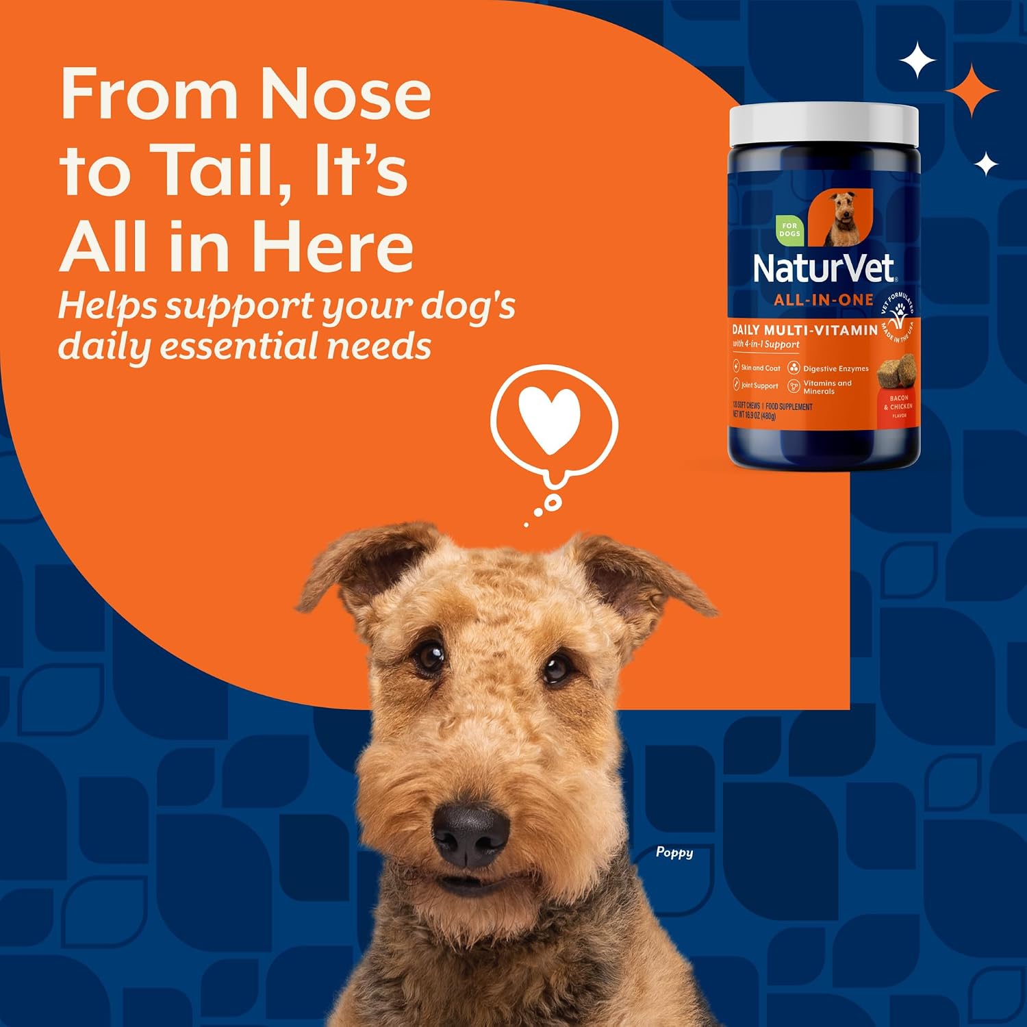 All-in-One Dog Supplement - for Joint Support, Digestion, Skin, Coat Care – Dog Multivitamins with Minerals, Omega-3