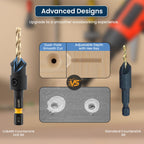 LU&MN Countersink Drill Bit Set, 1/4" Hex Shank, 14 Pcs