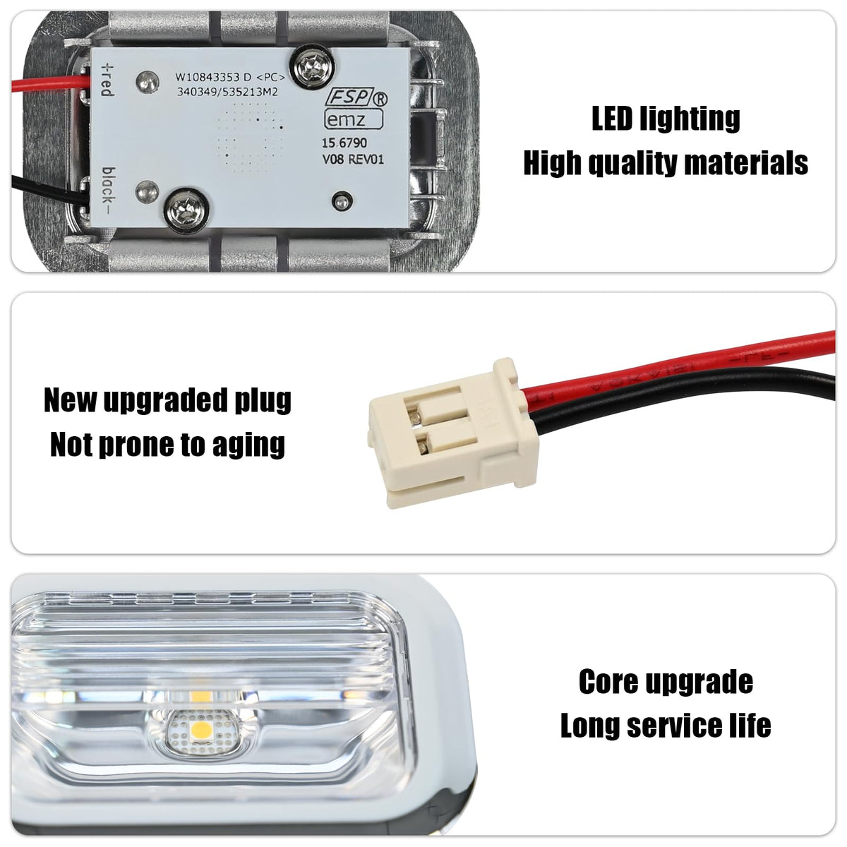 2 Packs LED Light Module For Whirlpool Kitchen Auxiliary Refrigerator