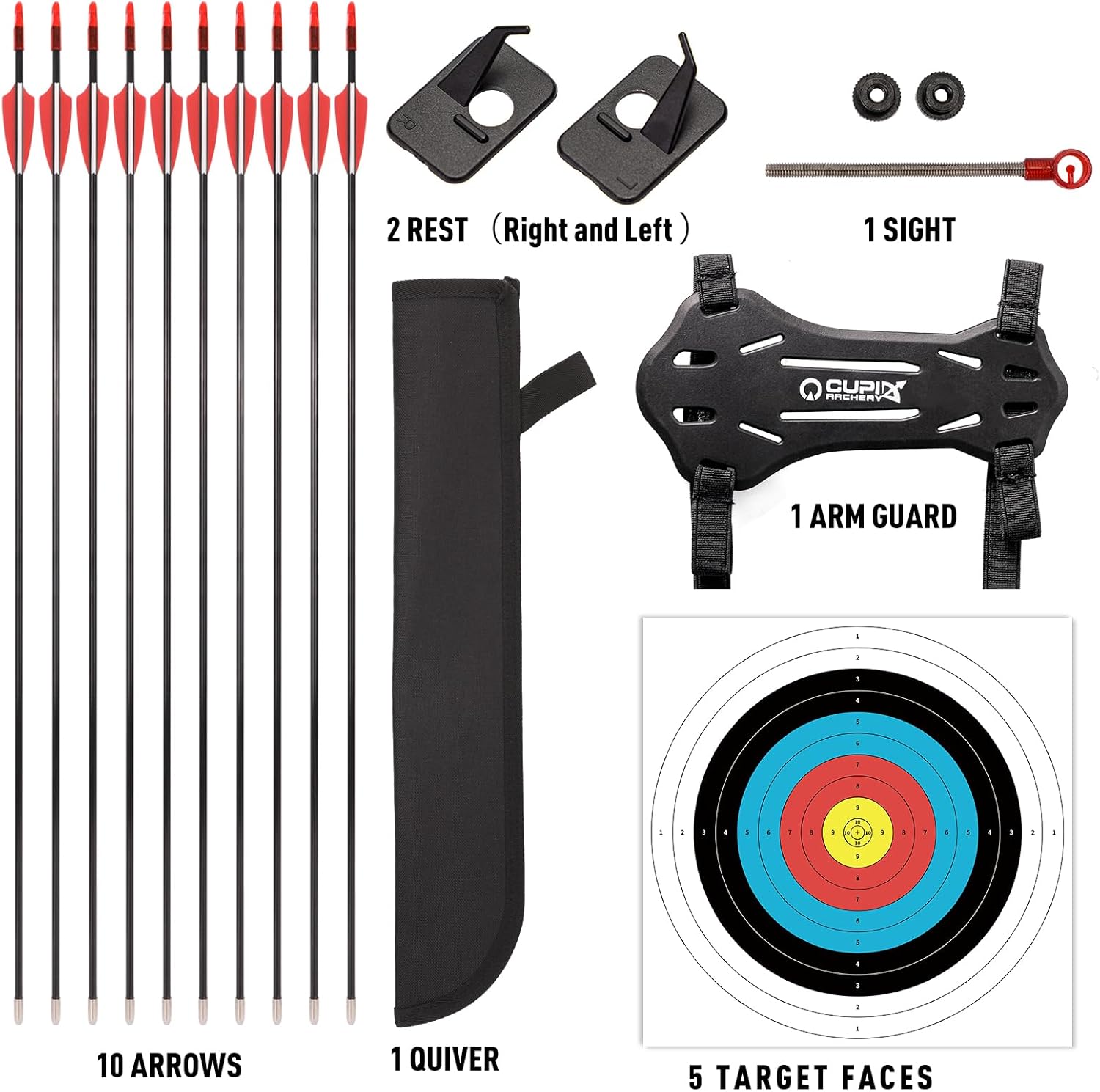 Bow and Arrow Set for Kids, Archery Beginner Gift with 10 Arrows | with 10 Arrows, 5 Target Face, Ideal for Kids