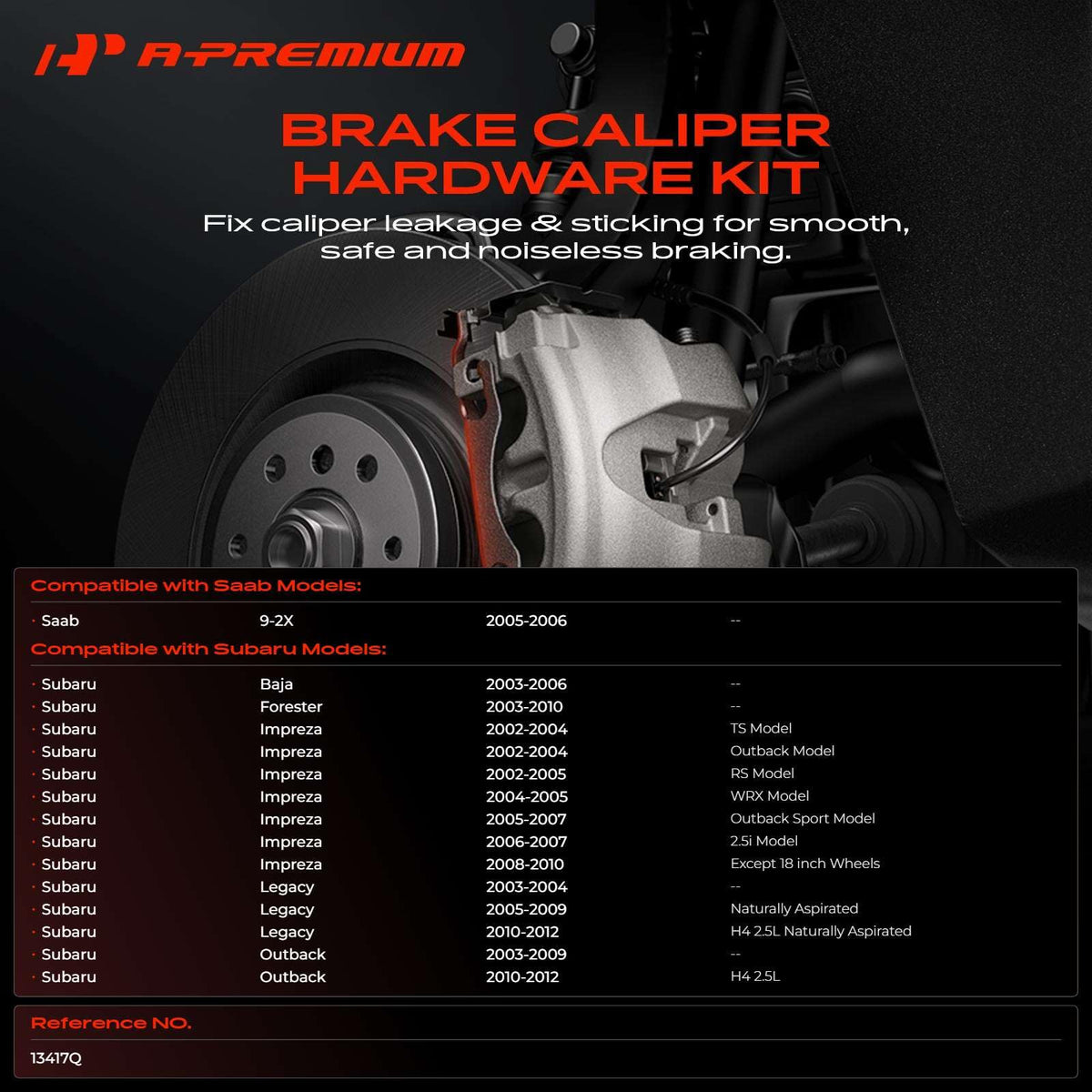 A-Premium Front Side Disc Brake Hardware Kit