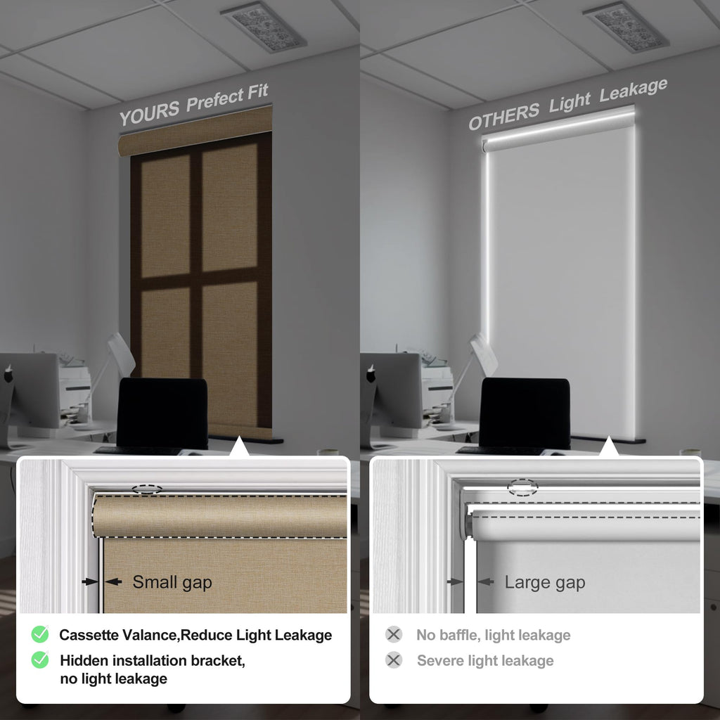 Light Filtering Roller Shades for Windows,Beige,29" W x 48" H