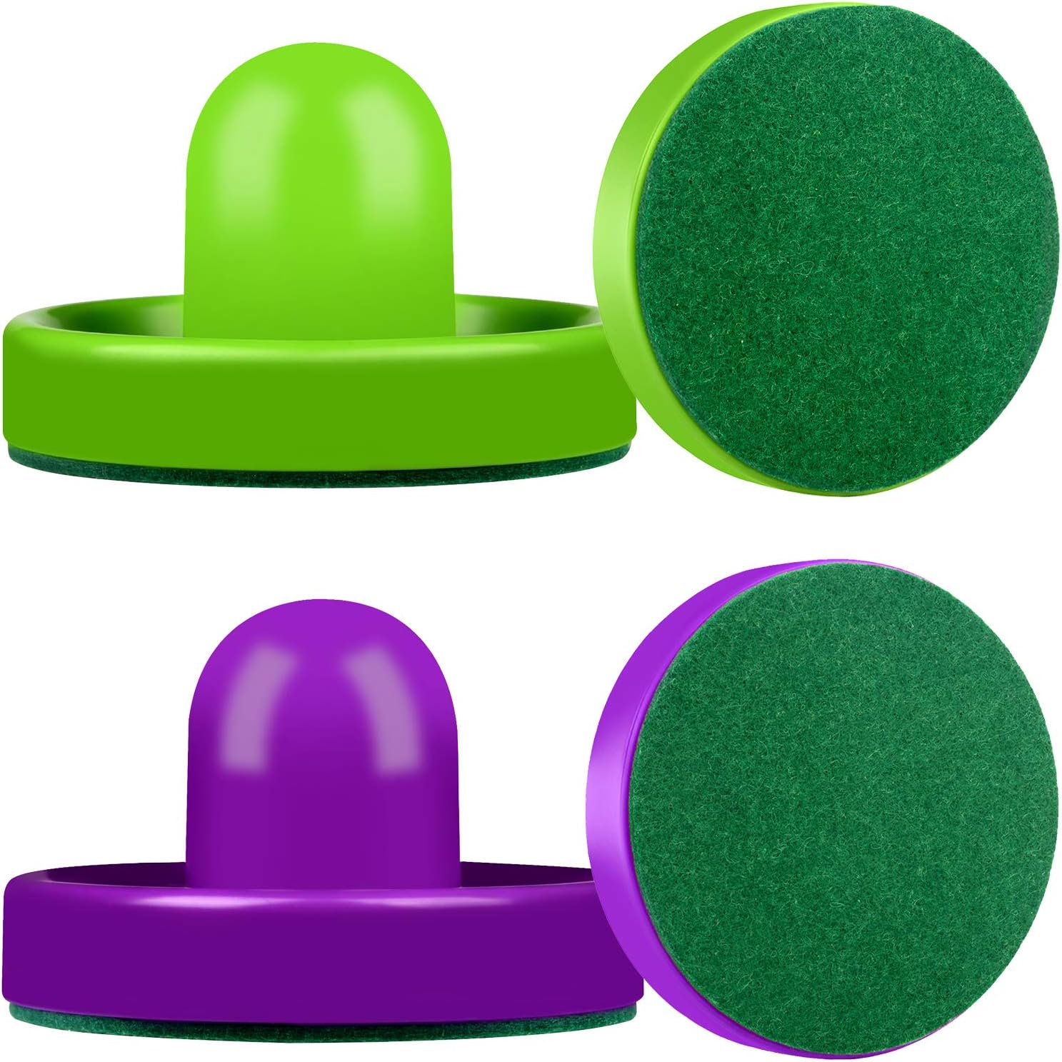 Air Hockey Pushers and Red Air Hockey Pucks, Goal Handles Paddles Replacement Accessories for Game Tables (4 Striker