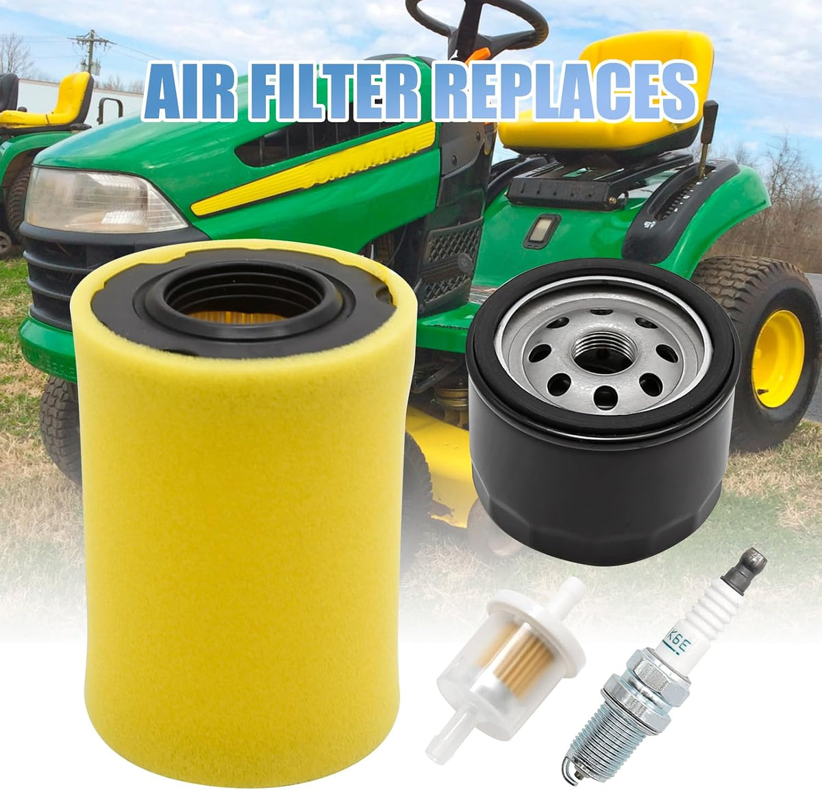 796031 Air Filter 492932 Oil Filter, Replacement for Brigs-Straton 591334 594201 492932 696854 John Deere D100 D110