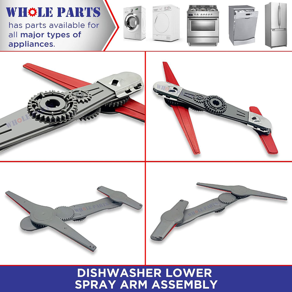 Whole Parts Upgraded Dishwasher Lower Spray Arm Assembly Part# W10195601