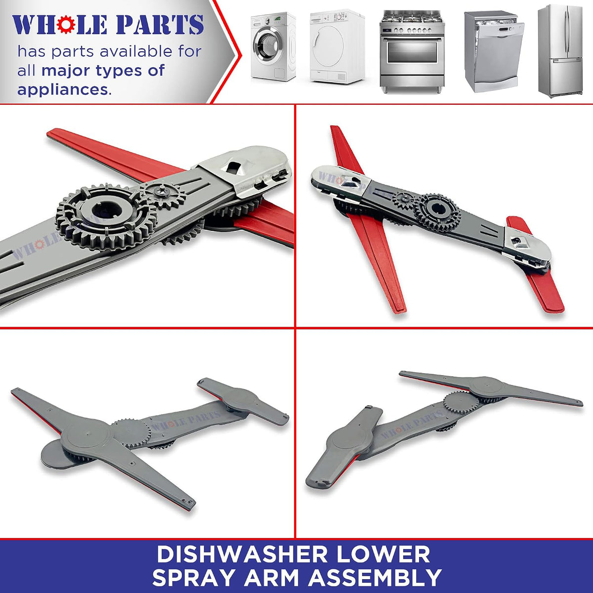 Whole Parts Upgraded Dishwasher Lower Spray Arm Assembly Part# W10195601